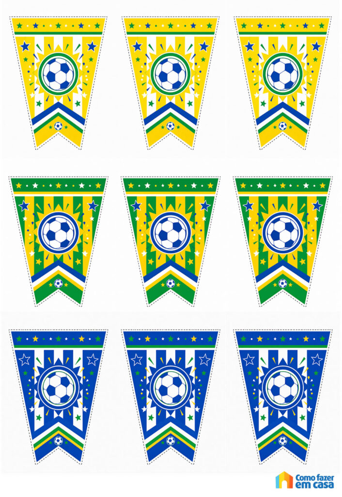 Moldes de Bandeirinhas para Copa do Mundo