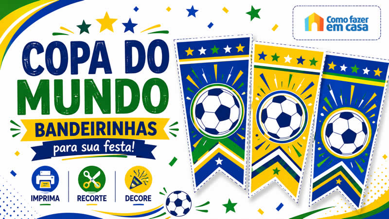 Moldes de Bandeirinhas da Copa do Mundo