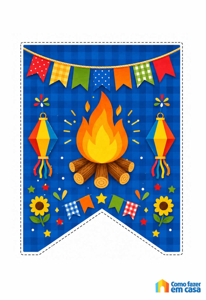 Molde de Bandeirinha Junina