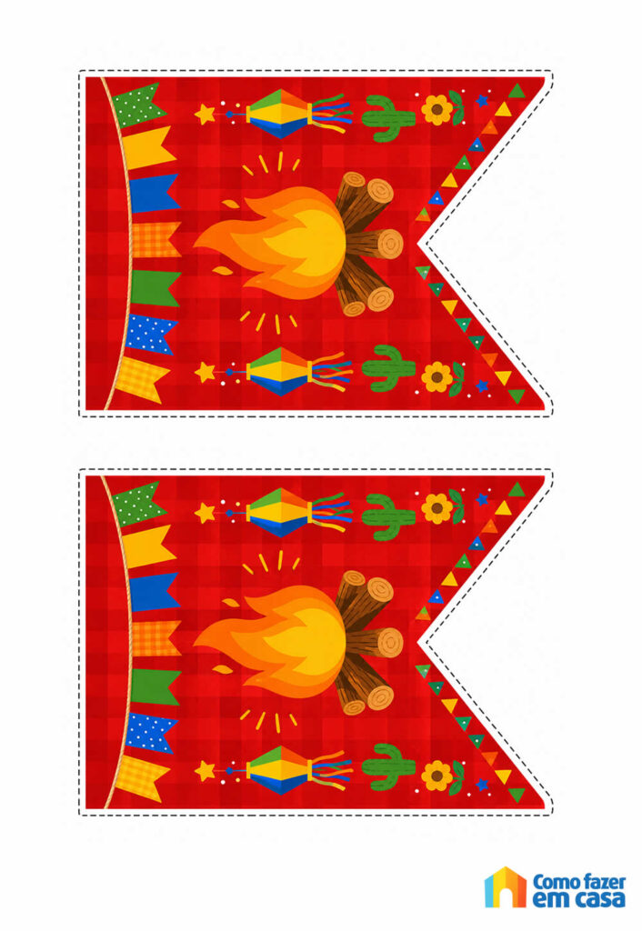 Molde de Bandeirinhas Juninas
