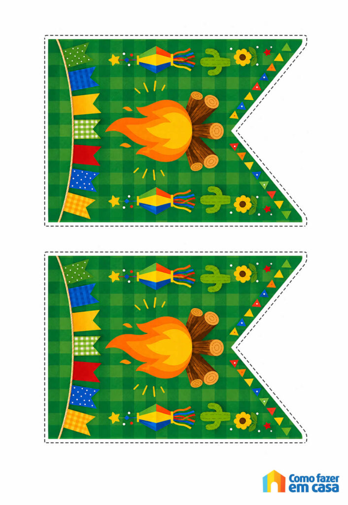 Molde de Bandeirinhas Juninas