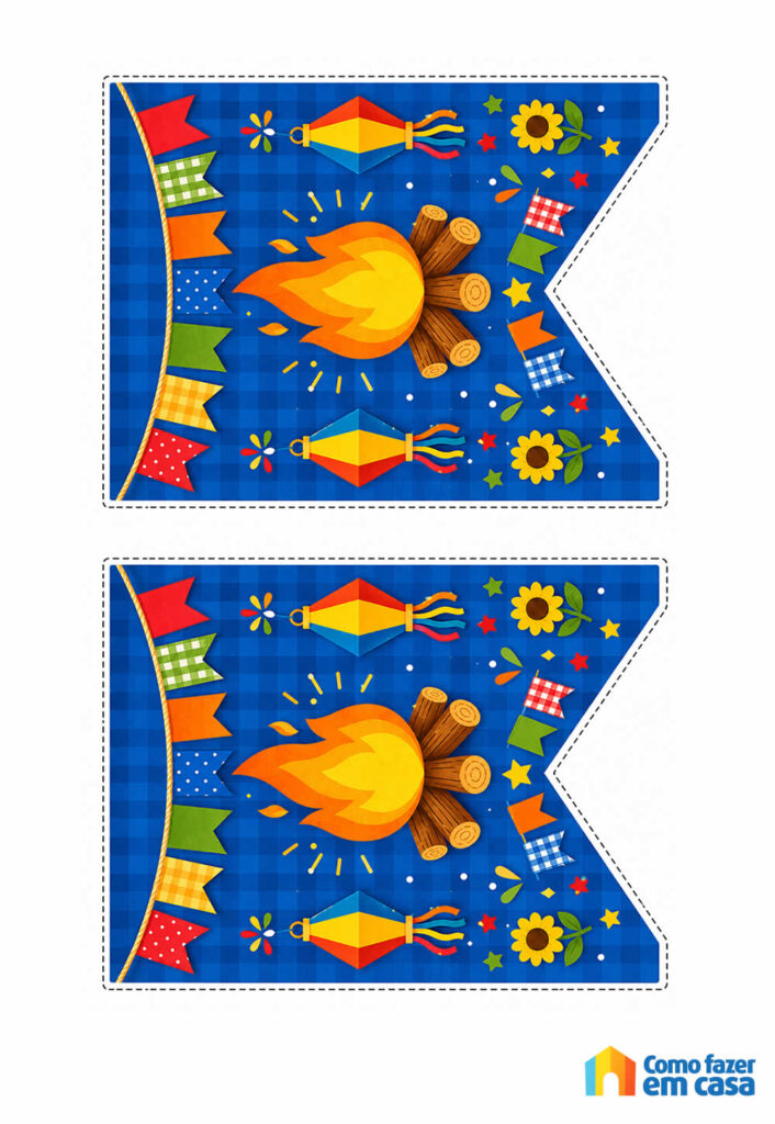 Molde de Bandeirinhas Juninas