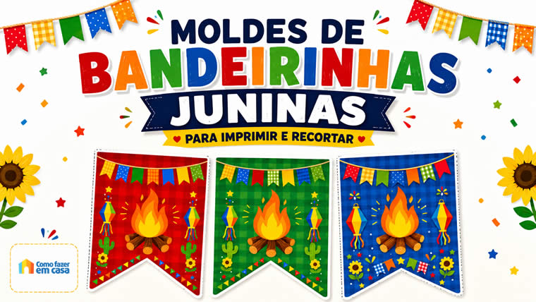 Moldes de Bandeirinhas Juninas para Imprimir