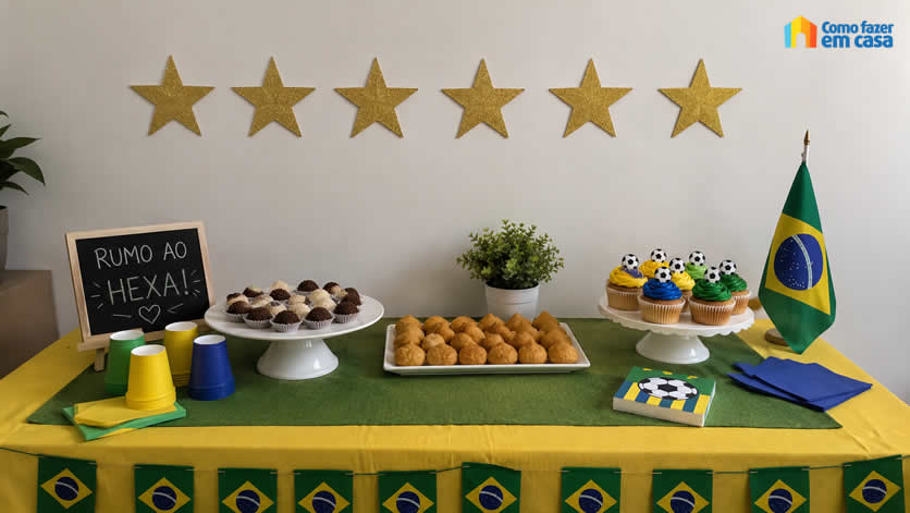 Festa do Brasil para Copa do Mundo - Mesa Decorada