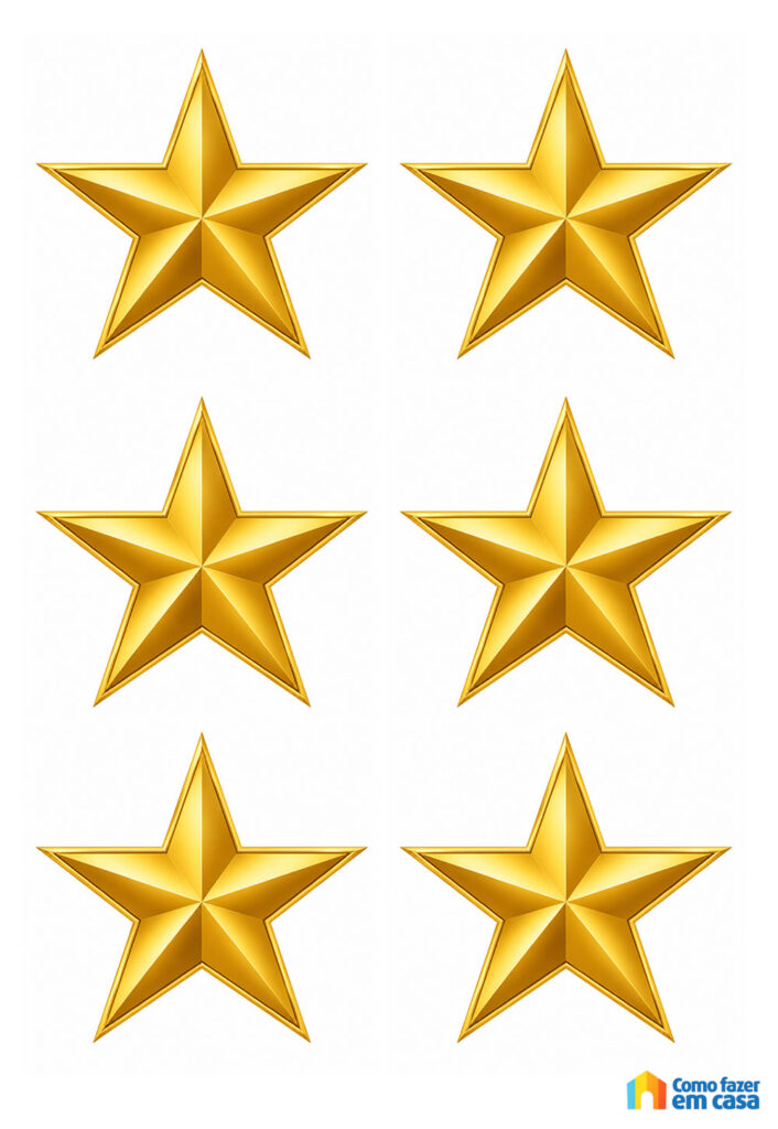 Molde de Estrelas Pequenas do Hexa para Imprimir
