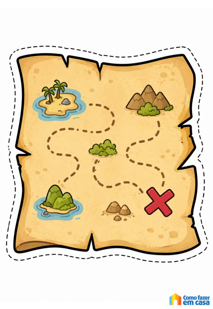 Molde de Mapa do Tesouro para Imprimir