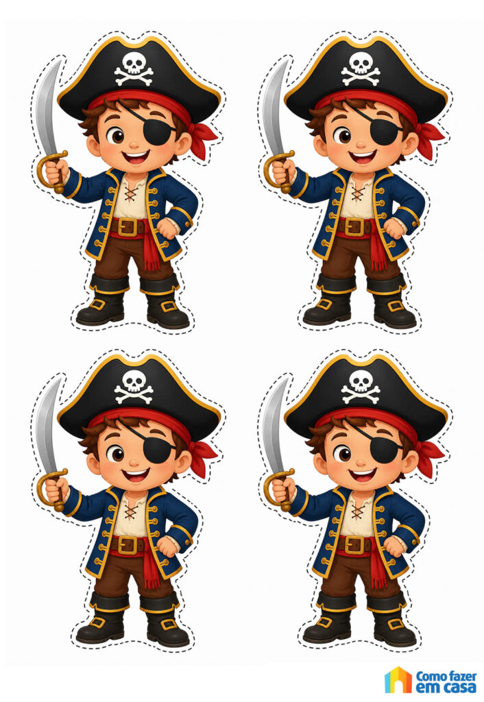 Moldes de Pirata para Imprimir