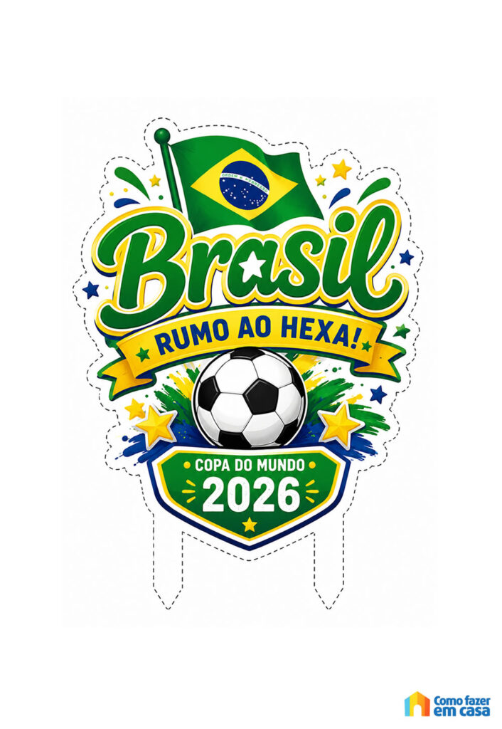 Topo de Bolo - Brasil - Copa do Mundo