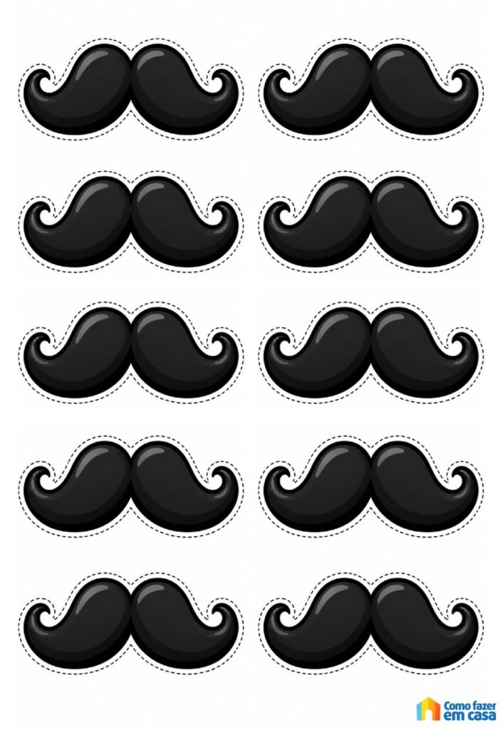 Moldes de Bigode para Dia dos Pais