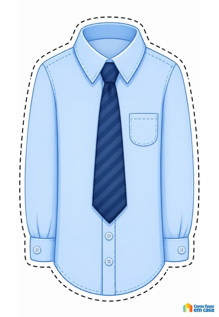 Molde Grande de Camisa Social com Gravata