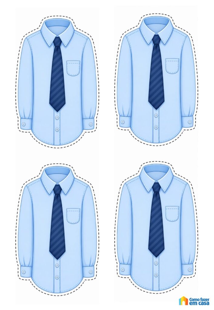 Moldes Pequenos de Camisa Social com Gravata