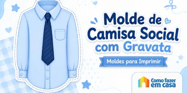 Molde de Camisa Social com Gravata - Dia dos Pais