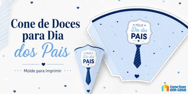Molde de Cone de Papel para Dia dos Pais