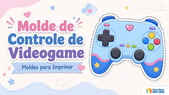 Molde de Controle de Videogame para Imprimir
