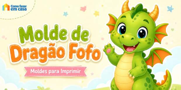Moldes de Dragão Fofo para Imprimir
