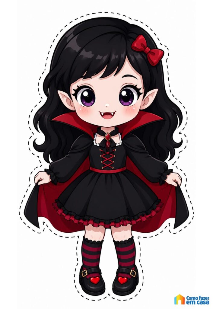 Molde Grande de Vampira para Imprimir