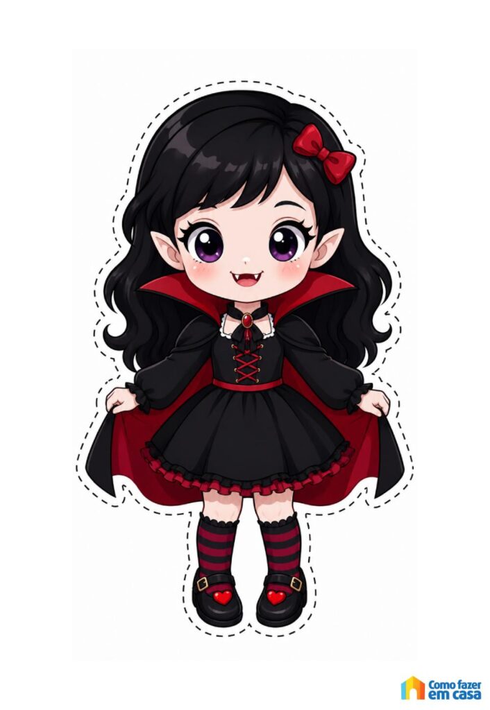 Molde de Vampira para Imprimir