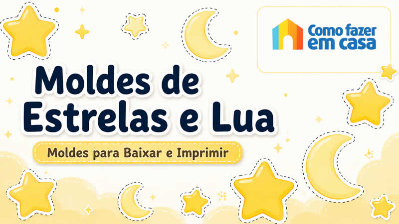 Moldes de Estrelas e Lua para Imprimir