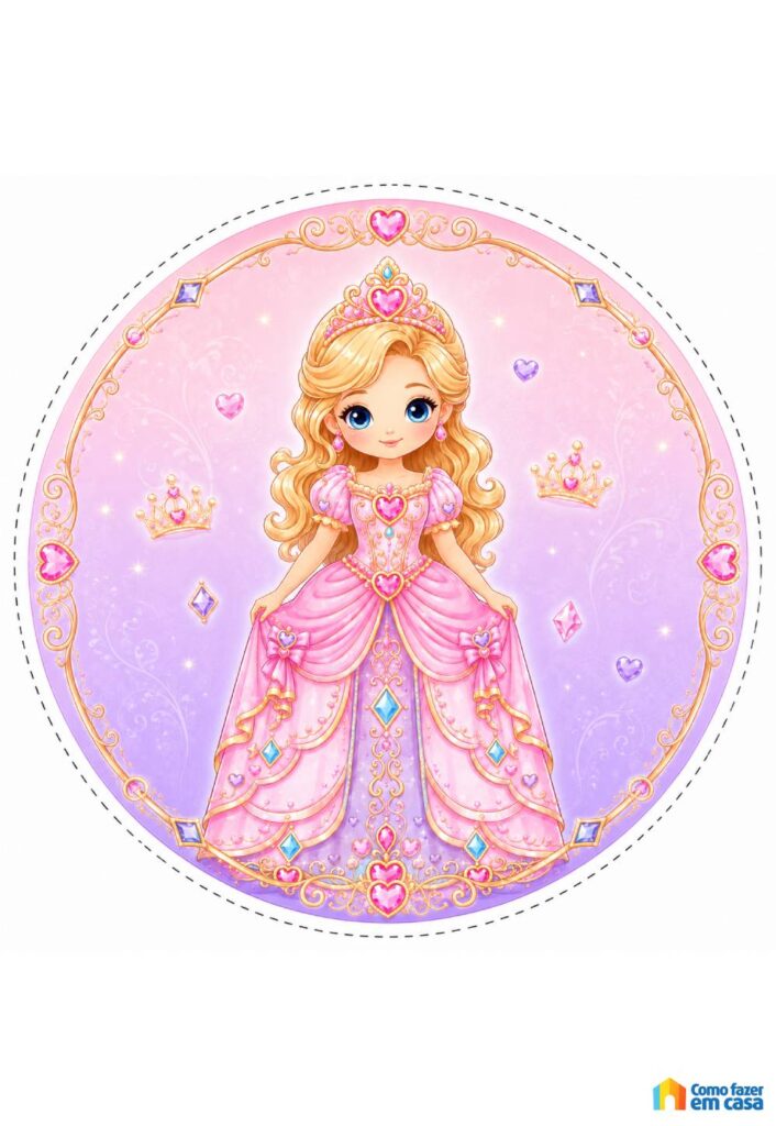 Topo de Bolo para Festa Princesa