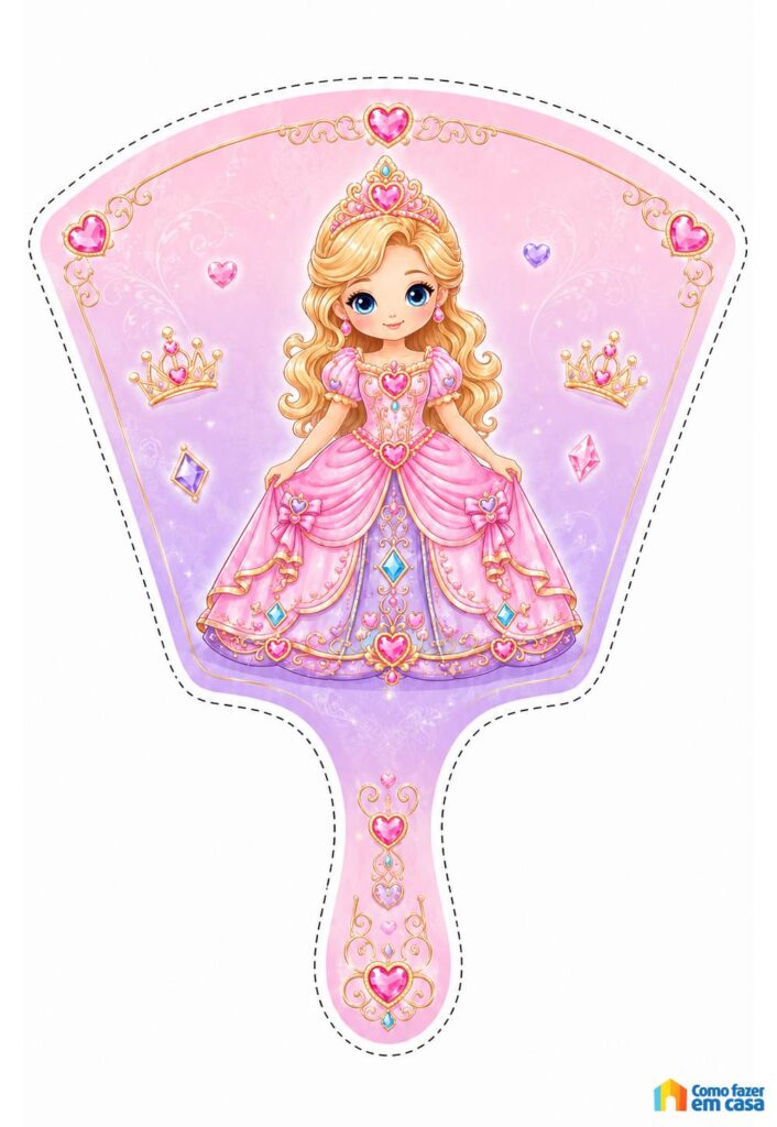 Leque para Festa Princesa