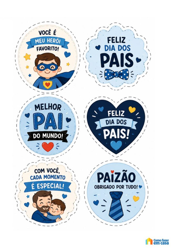 Moldes de Topos de Cupcake para Dia dos Pais para Imprimir
