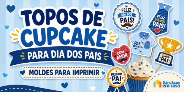 Moldes de Topos de Cupcake para Dia dos Pais