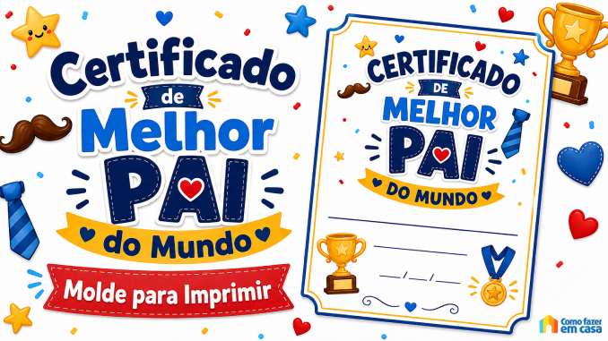 Certificado de Melhor Pai do Mundo para Imprimir