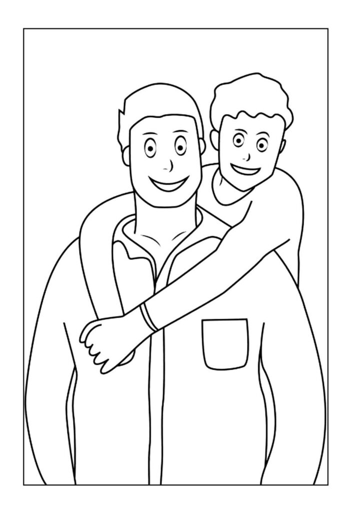 Desenho de Dia dos Pais para colorir