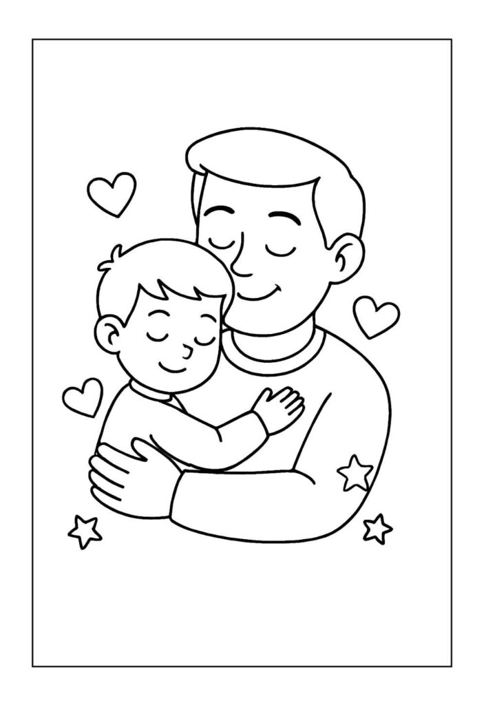 Desenho de Dia dos Pais para pintar