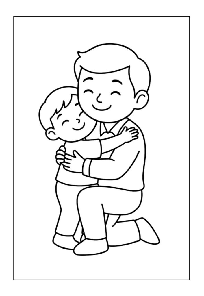 Desenho de Dia dos Pais para pintar