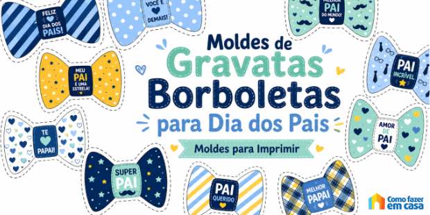 Gravatinhas Borboletas para Dia dos Pais
