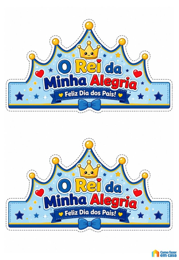 Moldes de Coroa de Dia dos Pais para Imprimir