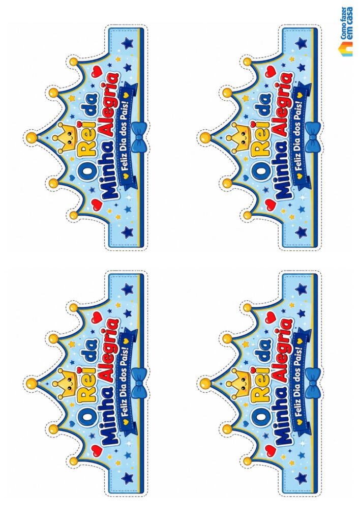 Moldes de Coroas Pequenas de Dia dos Pais para Imprimir