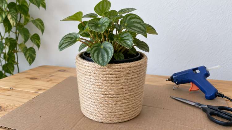 Como fazer cachepô com fio de sisal