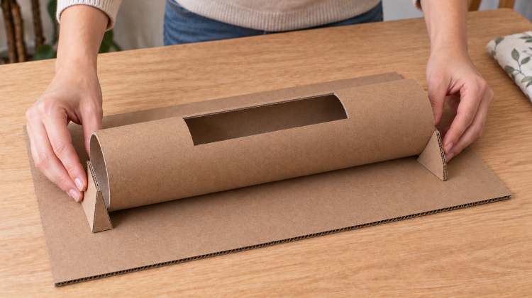 Passo a passo de porta celular com rolo de papelão