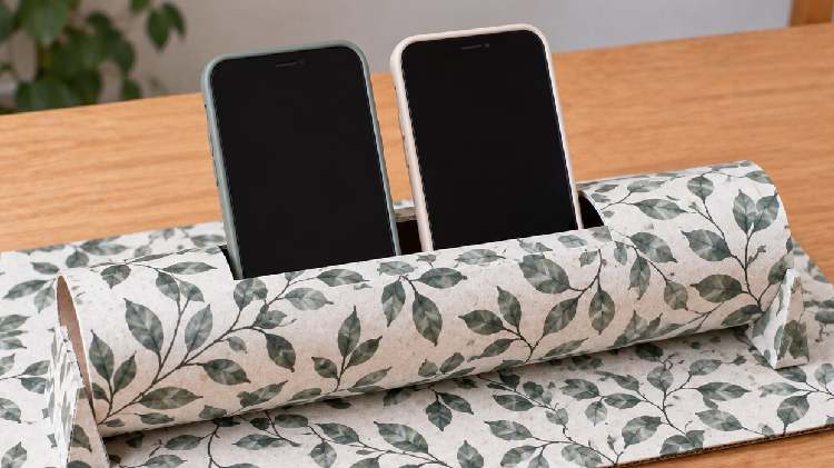 Como fazer porta celular com rolo de papel