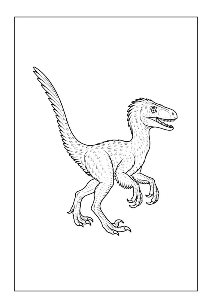 Desenhos de Velociraptor para pintar em casa