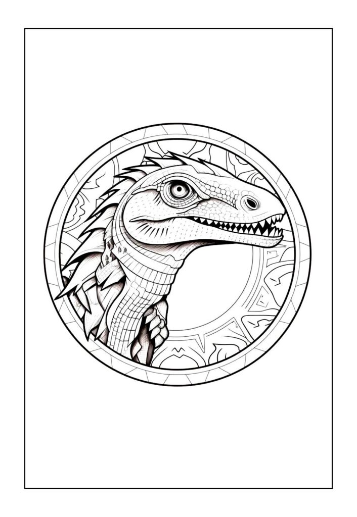 Desenho de Velociraptor para pintar