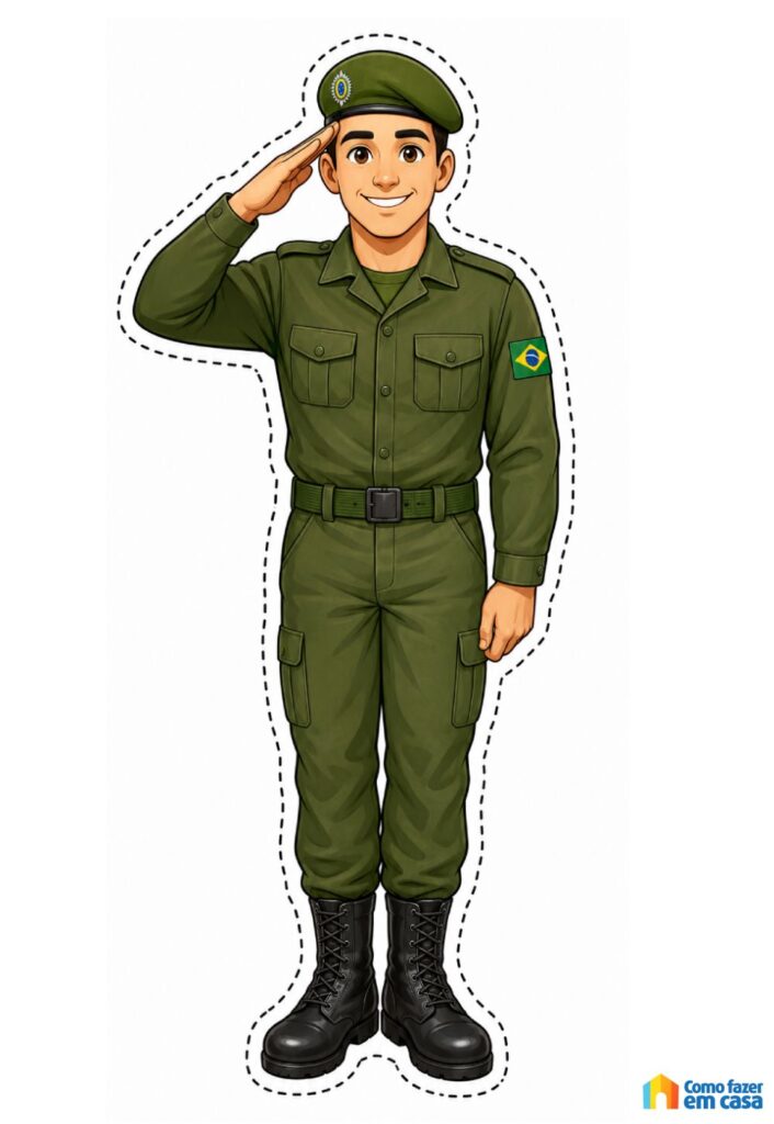 Molde de Soldado Brasileiro para Imprimir