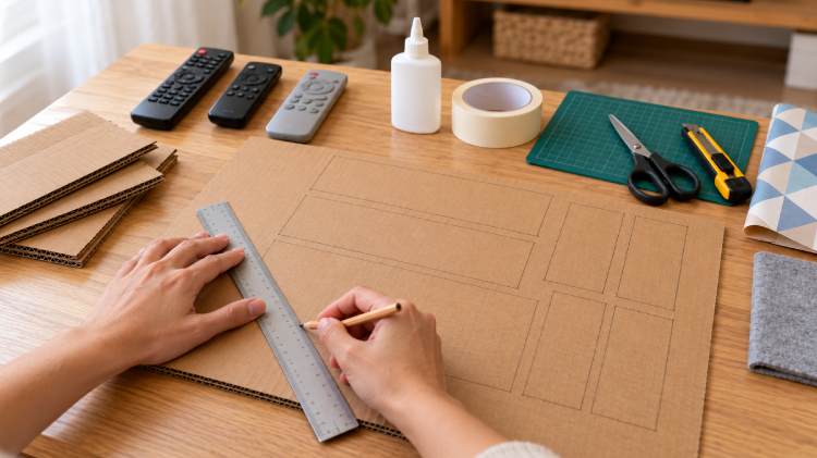 Como fazer porta controle remoto com papelão
