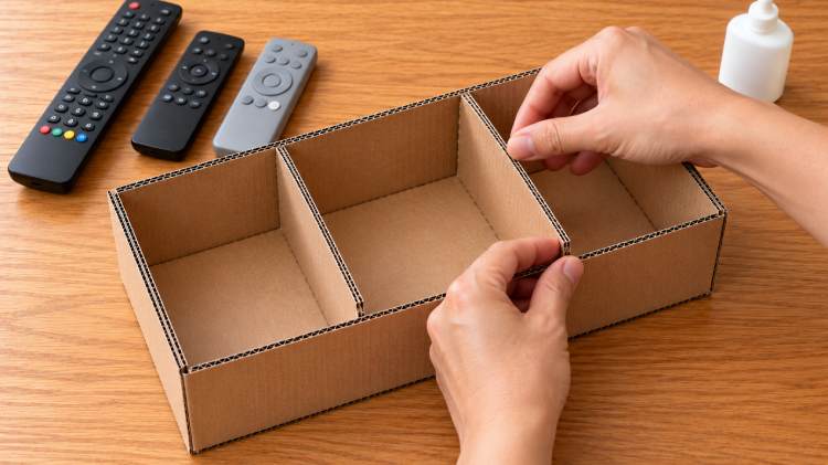Criando porta controle remoto com papelão