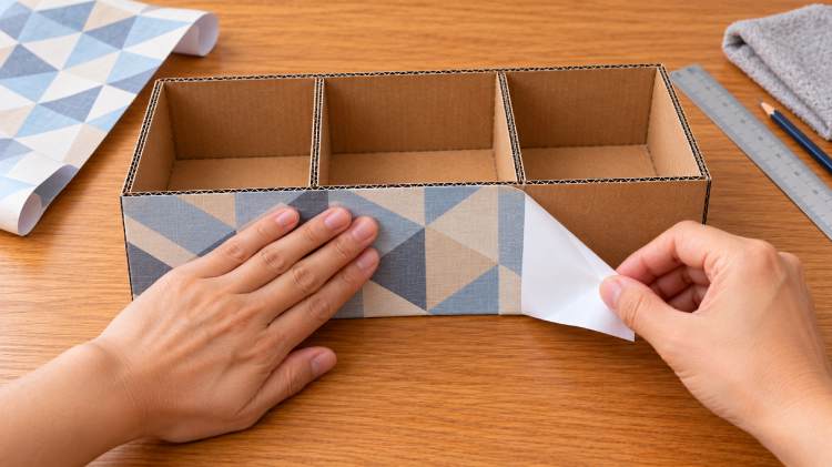 Porta controle remoto com papelão