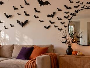 Decoração com Morcegos de Papel para Halloween