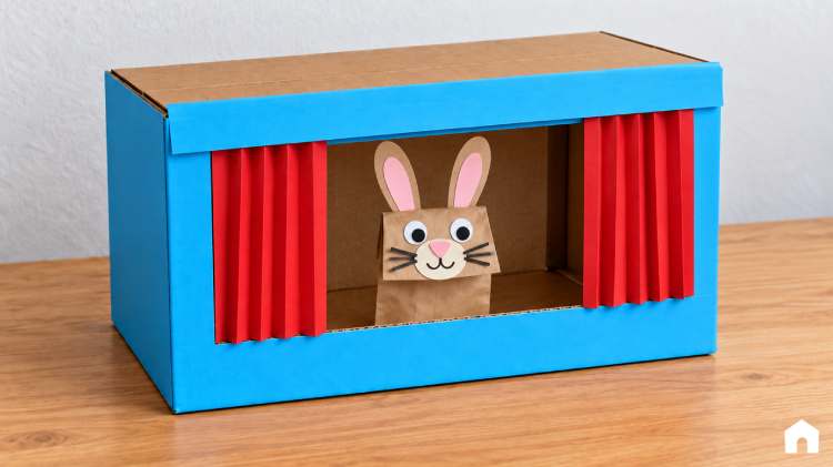 Como fazer teatro de fantoches com caixa de papelão