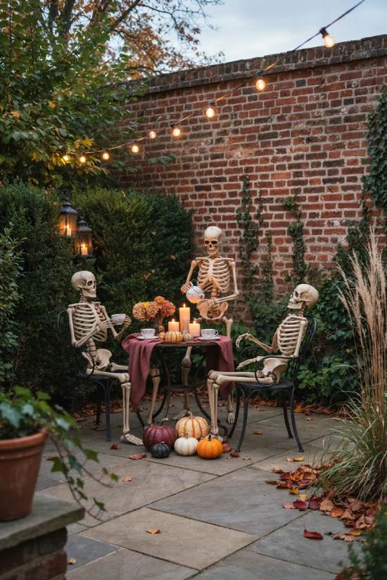 Decoração de Jardim para o Dia das Bruxas e Halloween