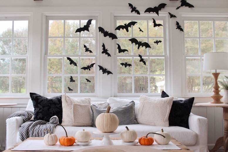 Decoração com Morcegos de Papel