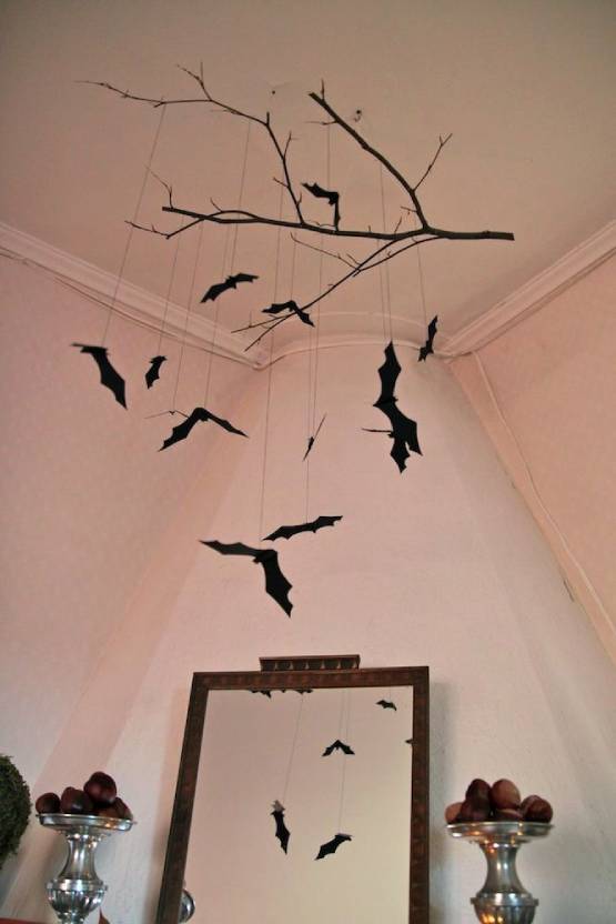 Decoração com Morcegos de Papel